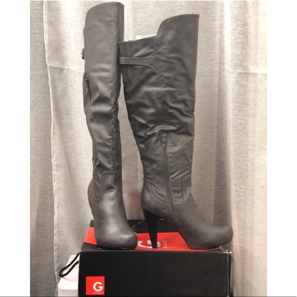 G by Guess Topaz Over the Knee Gray boots 9.5 (WILL SHIP WITHOUT THE BOX) - Picture 2 of 13